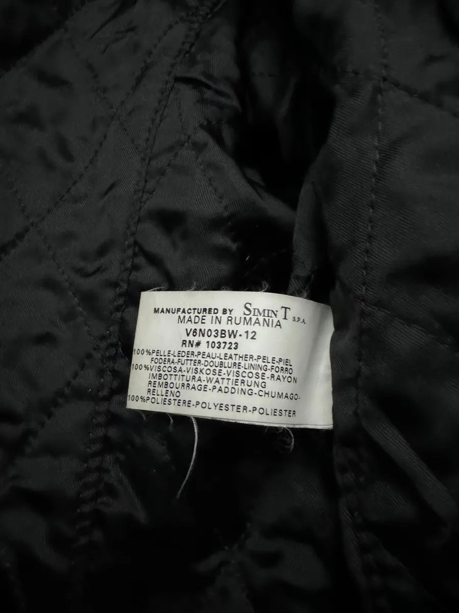 2000s Armani Black Shearling Biker Minimalist Leather Jacket BEBveCd 4