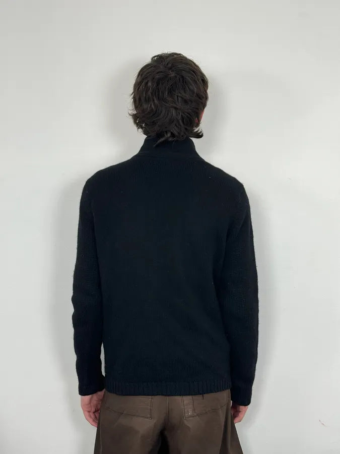 2000s Armani Black Wool Buttoned Cardigan Sweater XiBDsfB 2