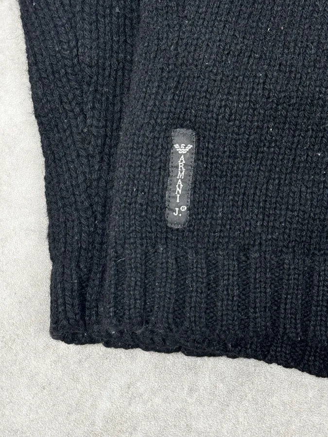 2000s Armani Black Wool Buttoned Cardigan Sweater XiBDsfB 8