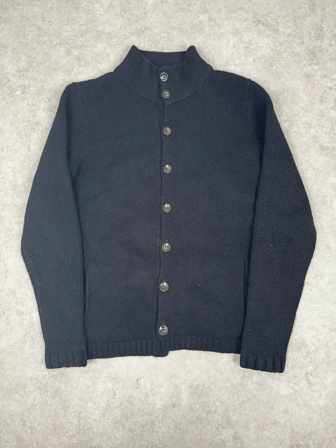 2000s Armani Black Wool Buttoned Cardigan Sweater XiBDsfB 2