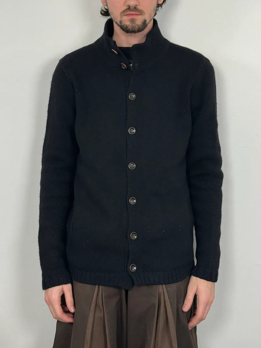 2000s Armani Black Wool Buttoned Cardigan Sweater XiBDsfB 1