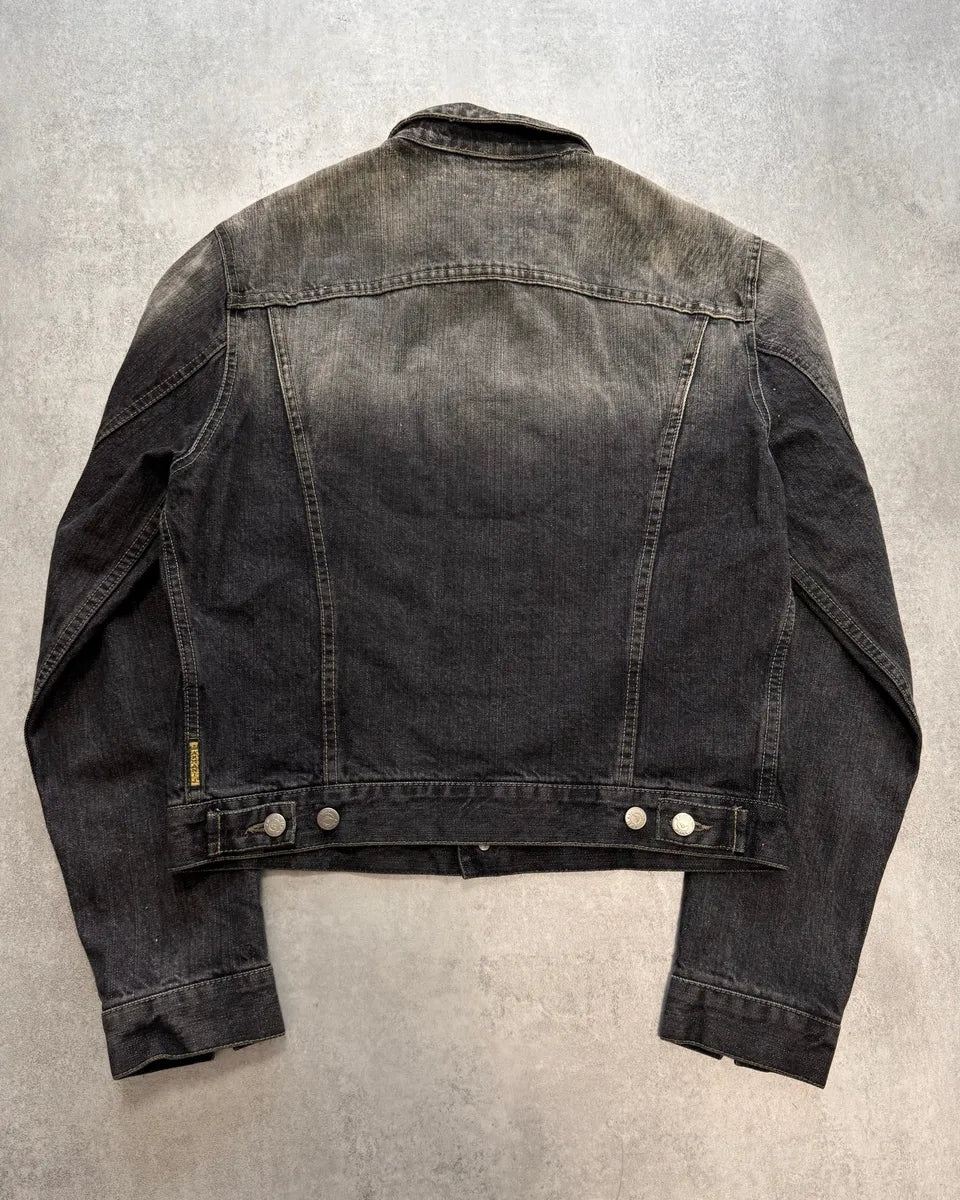 2000s Armani Grey Bleached Denim Jacket eXdLkxU 4