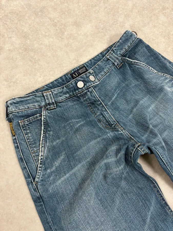 2000s Armani Blue Bondage Cargo Denim Jeans xogVXbv 5