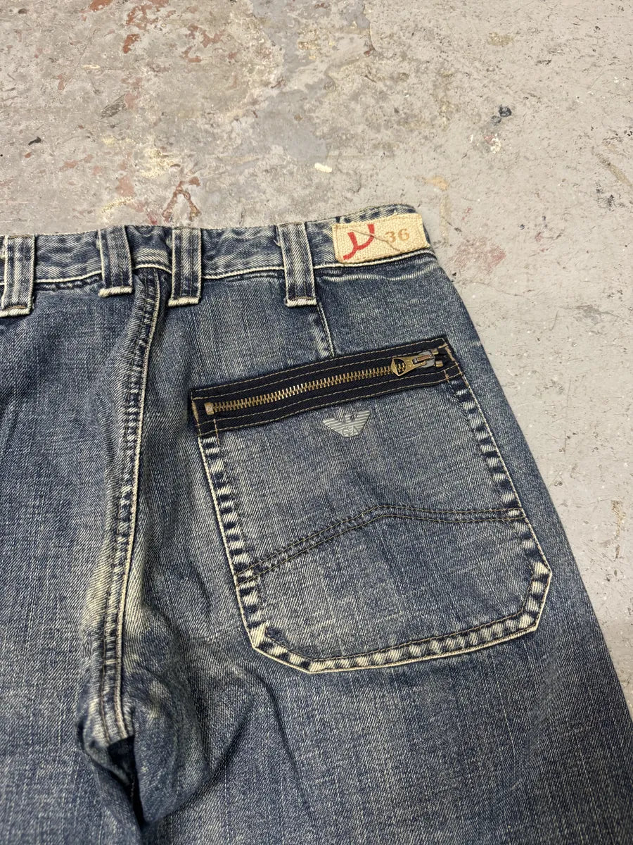 2000s Armani Blue Cargo Denim Jeans HSHjUjl 2