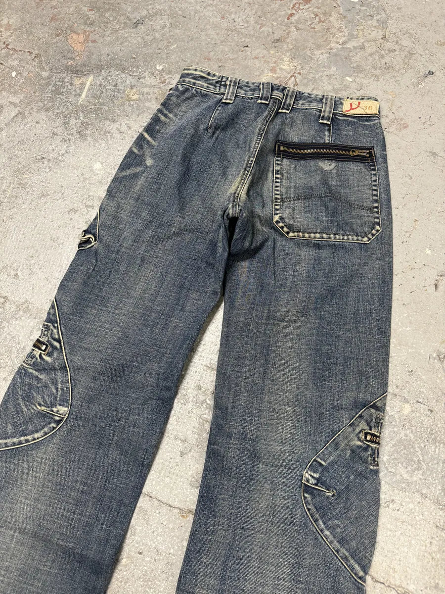 2000s Armani Blue Cargo Denim Jeans HSHjUjl 4