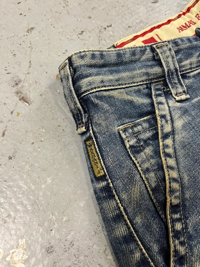 2000s Armani Blue Cargo Double Knee Biker Denim Jeans (M) onSsPFy 7
