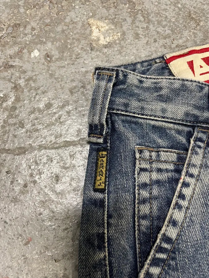 2000s Armani Blue Cargo Faded Denim Jeans (S/M) OsUPruo 10