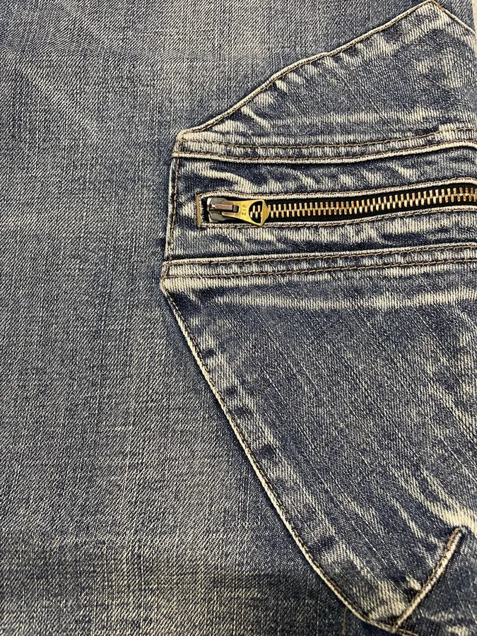 2000s Armani Blue Cargo Faded Denim Jeans (S/M) OsUPruo 7