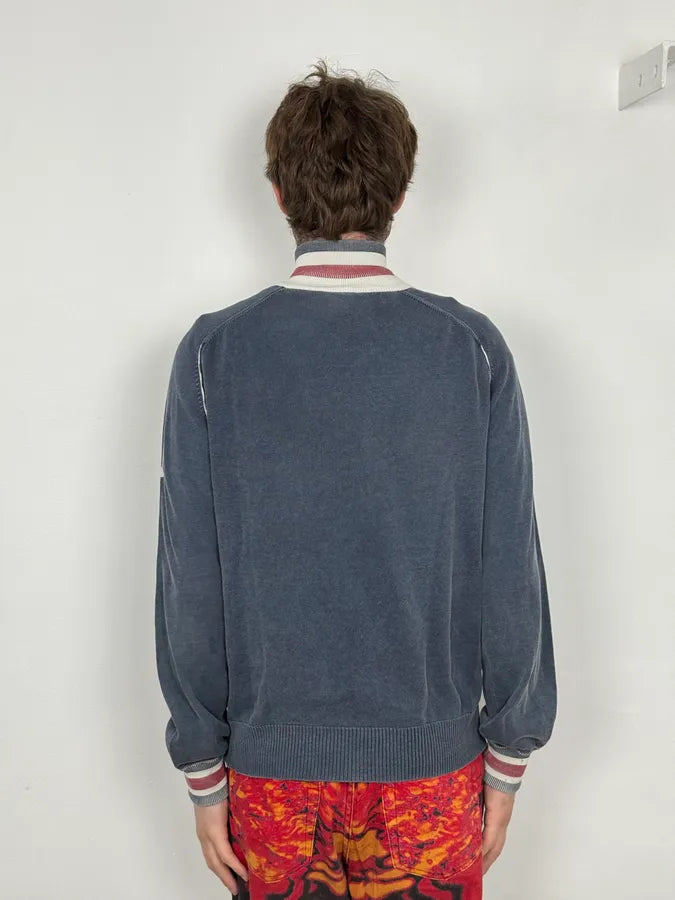 2000s Armani Blue Checkered Golf Zip-up Sweater ELlnzLk 2