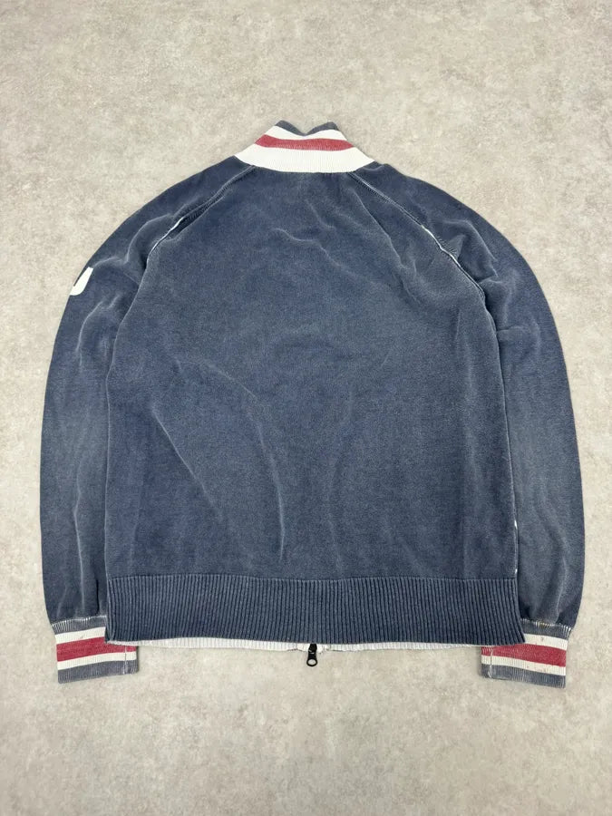 2000s Armani Blue Checkered Golf Zip-up Sweater ELlnzLk 6