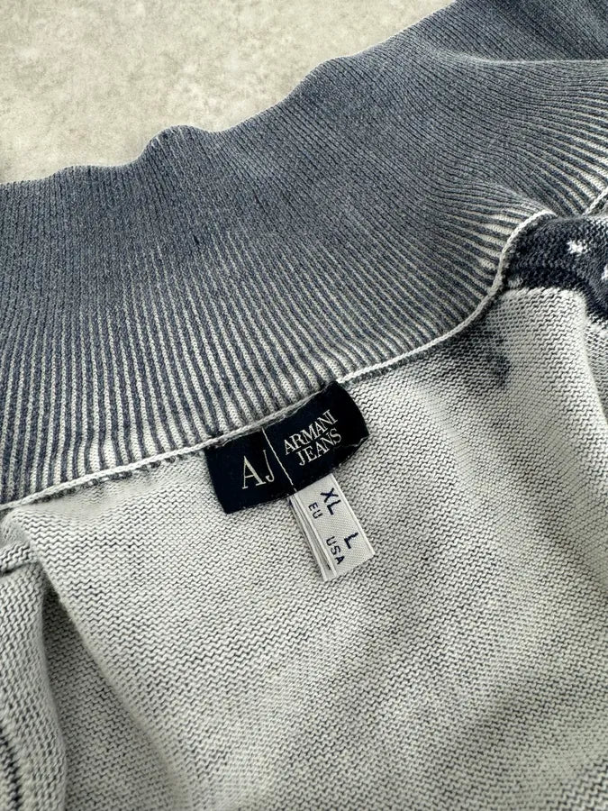 2000s Armani Blue Checkered Golf Zip-up Sweater ELlnzLk 8