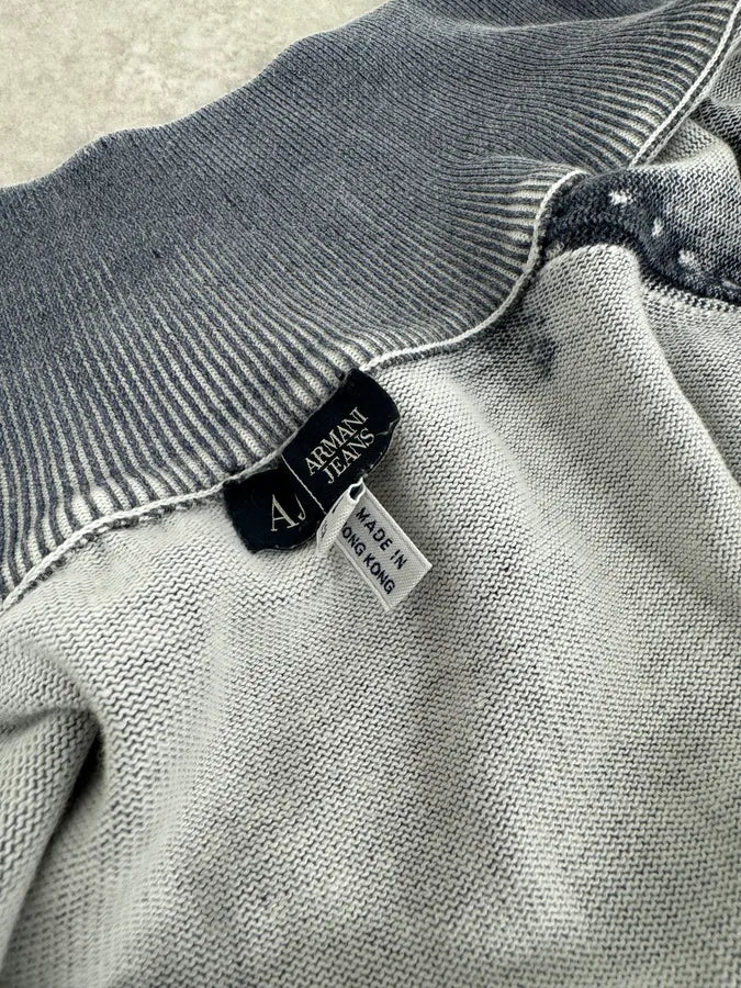 2000s Armani Blue Checkered Golf Zip-up Sweater ELlnzLk 9