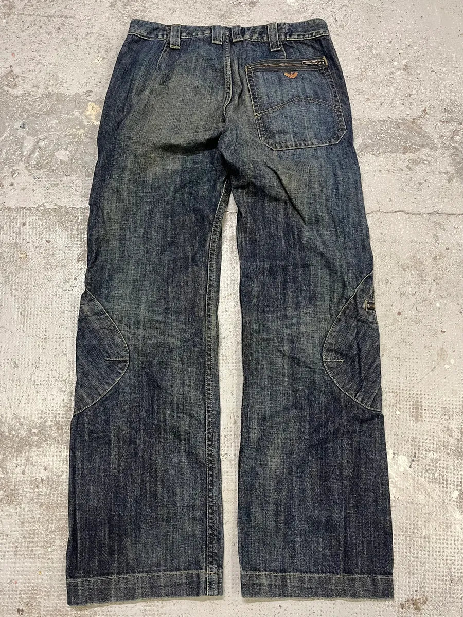2000s Armani Blue Denim Cargo Jeans (M) GomIoFg 8