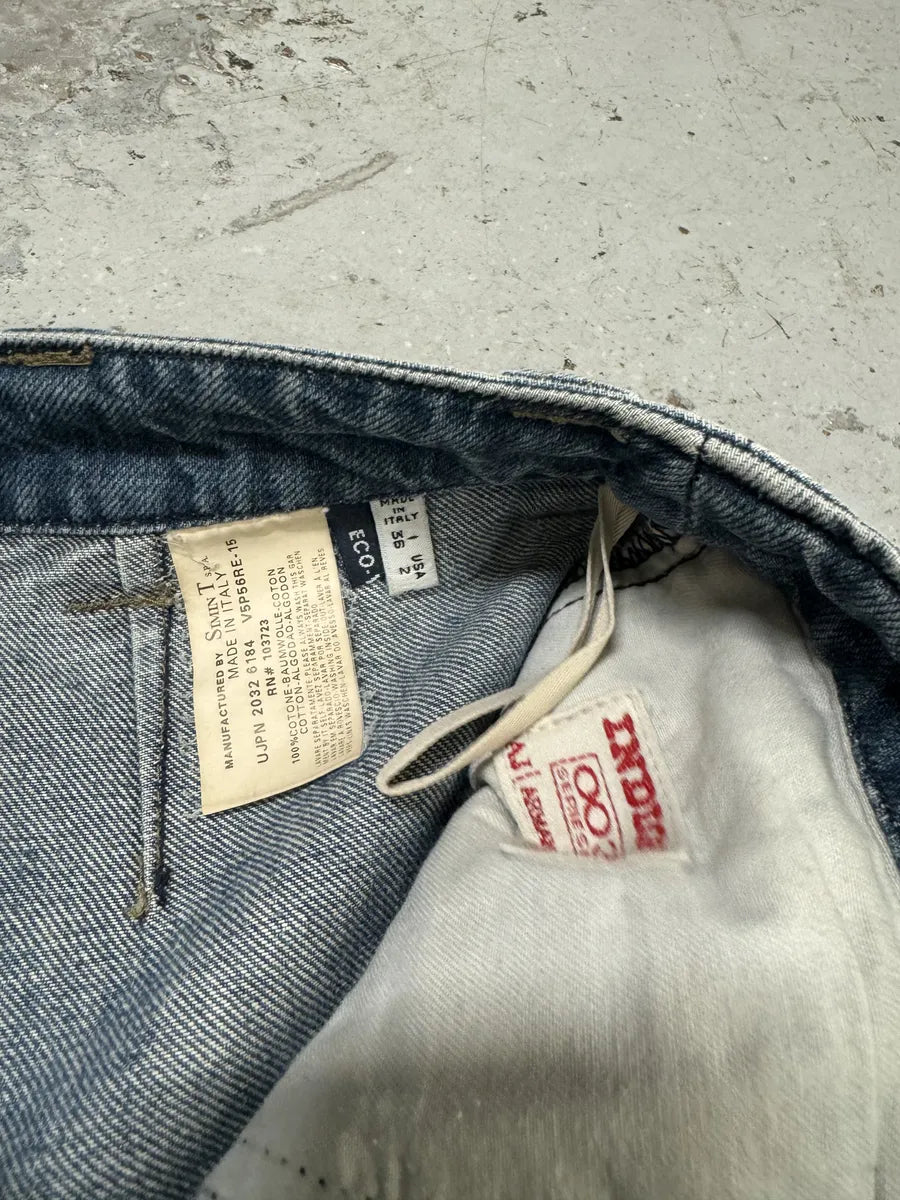 2000s Armani Blue Double Knee Cargo Bondage Denim Jeans fqfjJjo 6