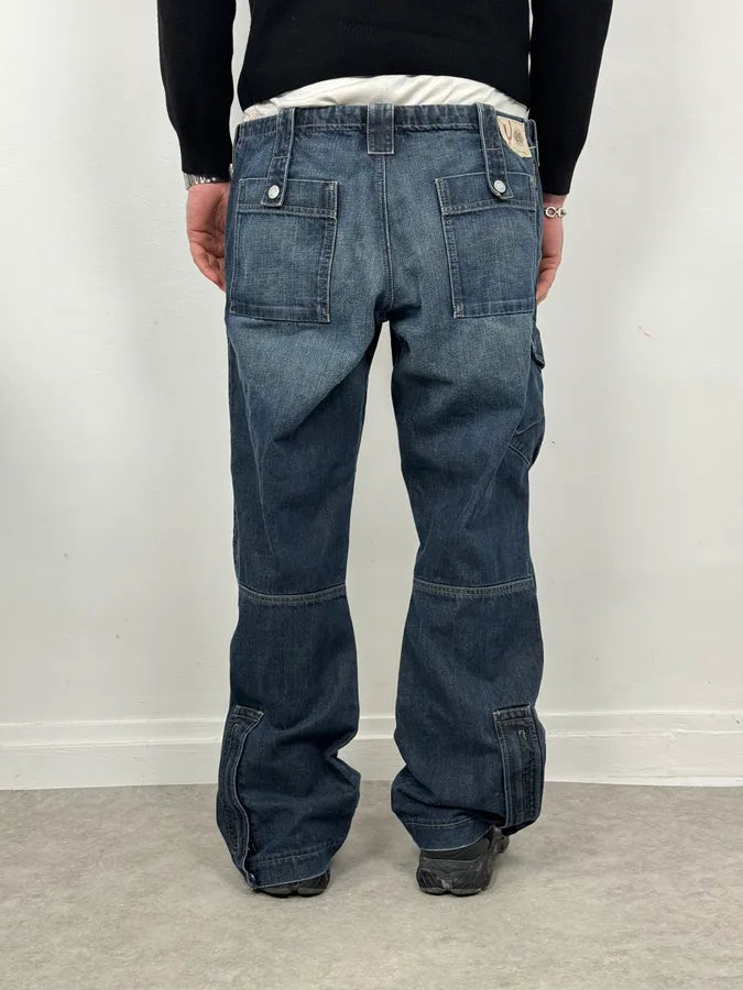 AW2005 Armani Blue Faded Cargo Denim nCowmzv 2