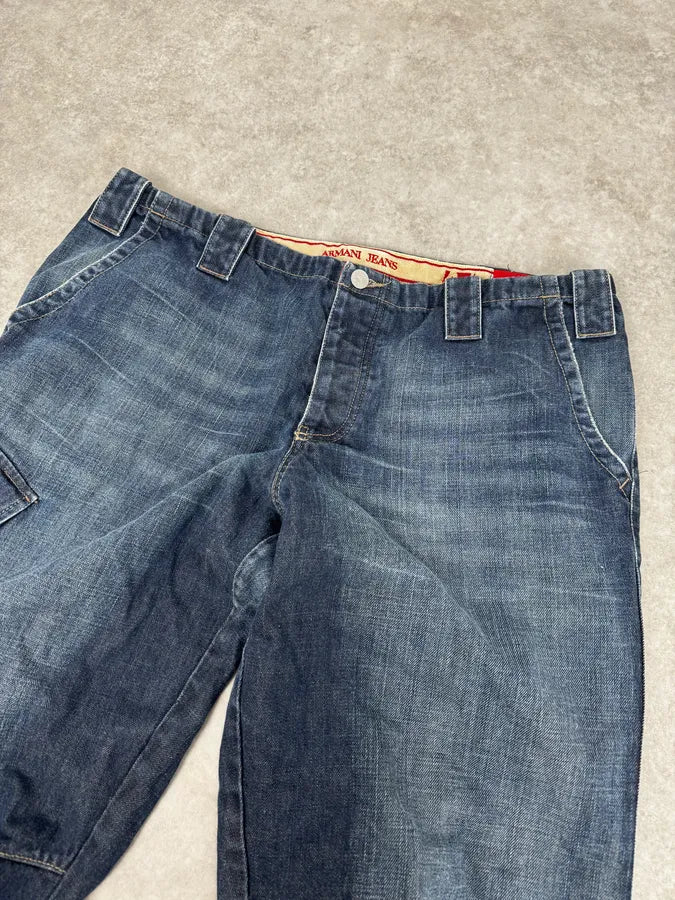 AW2005 Armani Blue Faded Cargo Denim nCowmzv 5