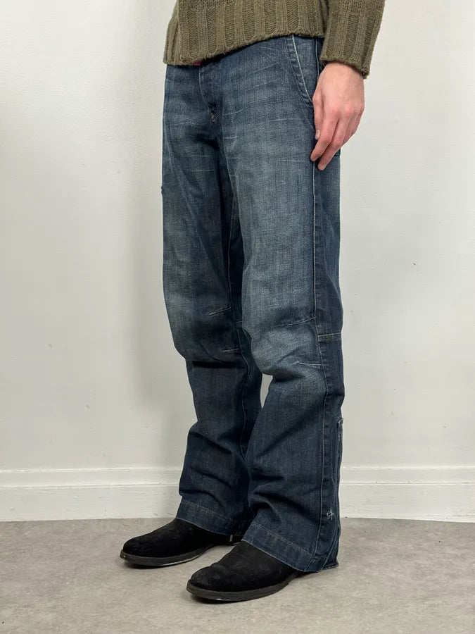 2000s Armani Blue Faded Denim Cargo Jeans CiwpoGv 2