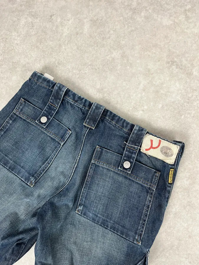 2000s Armani Blue Faded Denim Cargo Jeans CiwpoGv 7