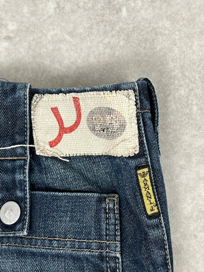 2000s Armani Blue Faded Denim Cargo Jeans CiwpoGv 9