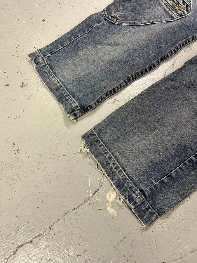 2000s Armani Blue Faded Denim Cargo Jeans ltQjMGu 6