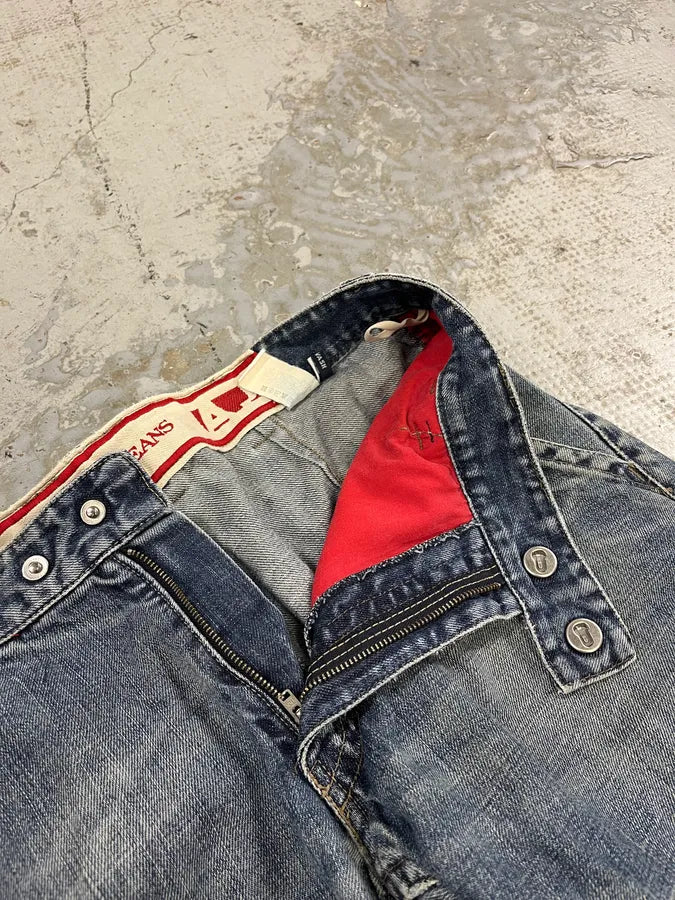 2000s Armani Blue Faded Denim Cargo Jeans ltQjMGu 9