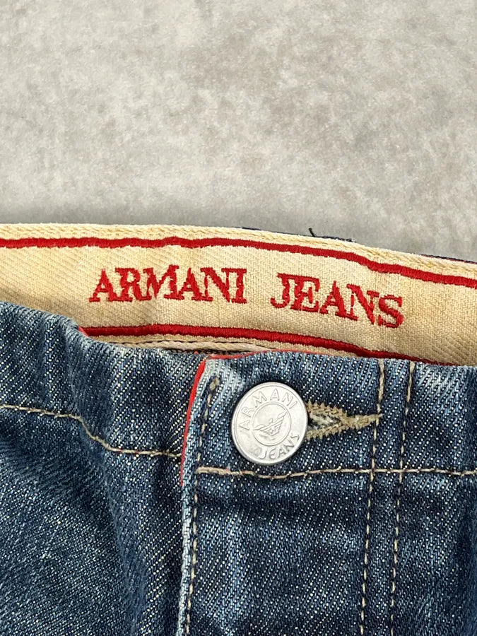2000s Armani Blue Faded Denim Cargo Jeans CiwpoGv 10