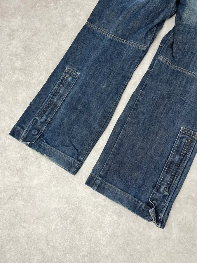 2000s Armani Blue Faded Denim Cargo Jeans CiwpoGv 8