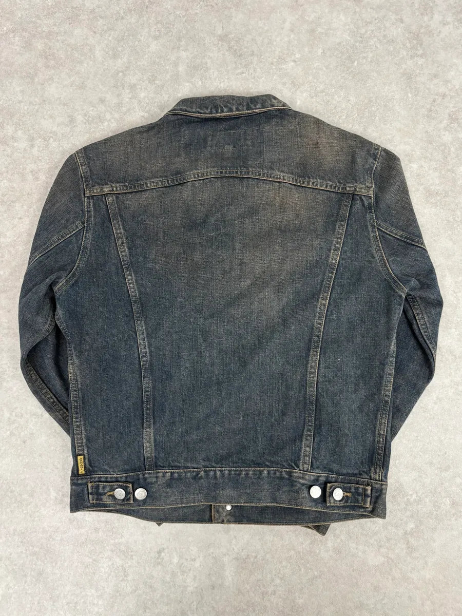 2000s Armani Blue Faded Denim Jacket eMzCKwN 4