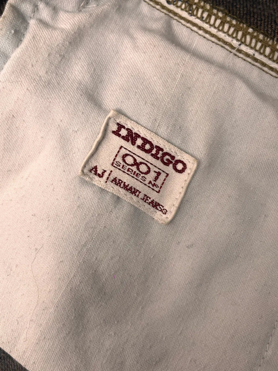 2000s Armani Blue Faded Denim Jacket hguEdhz 9