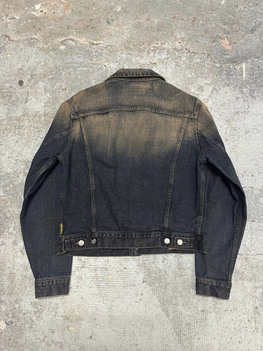 2000s Armani Blue Faded Denim Jacket tfwhQvY 1