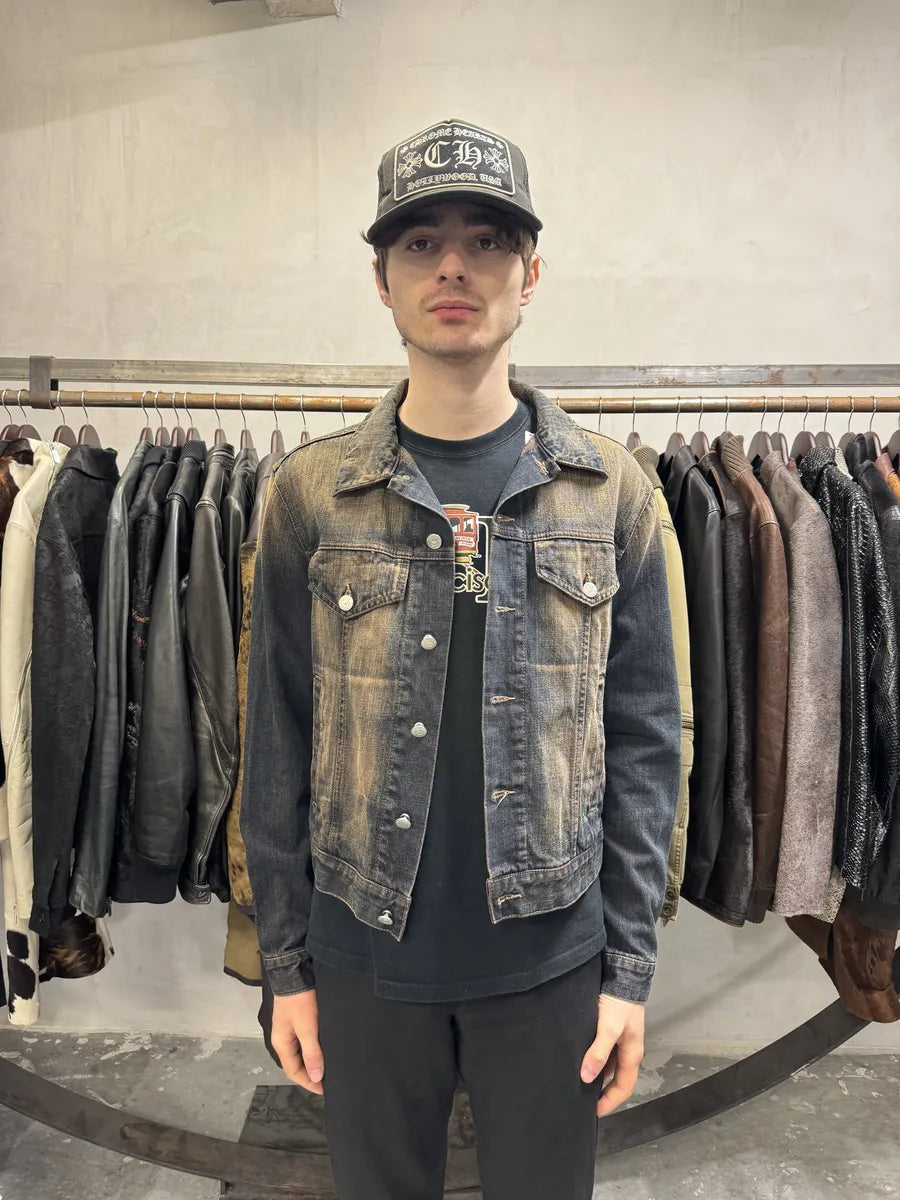 2000s Armani Blue Faded Denim Jacket tfwhQvY 2