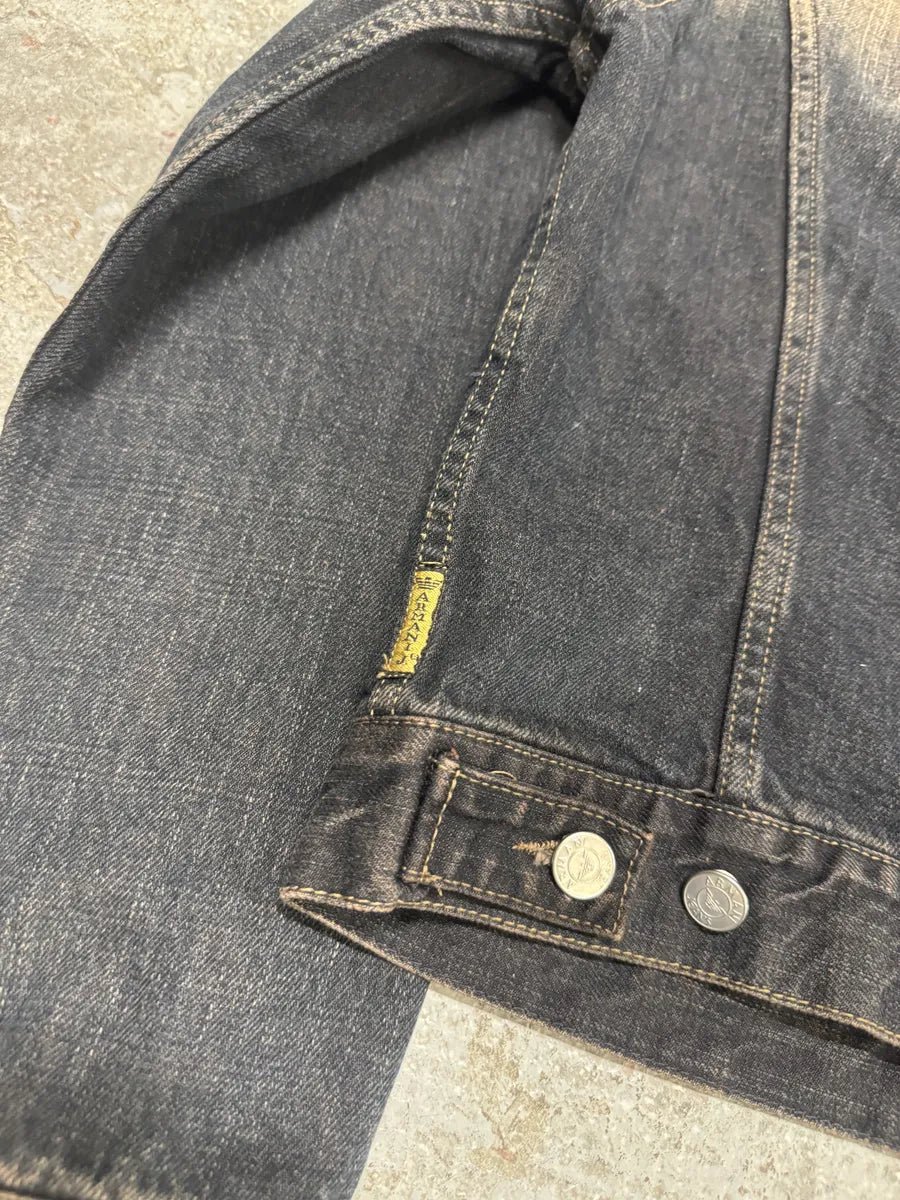 2000s Armani Blue Faded Denim Jacket tfwhQvY 5