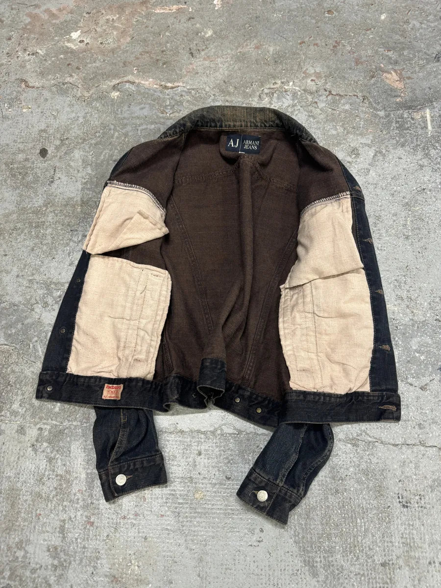2000s Armani Blue Faded Denim Jacket tfwhQvY 9