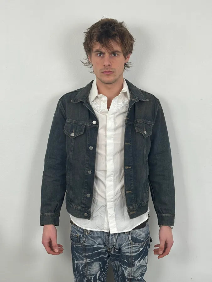 2000s Armani Blue Faded Denim Jacket eMzCKwN 1