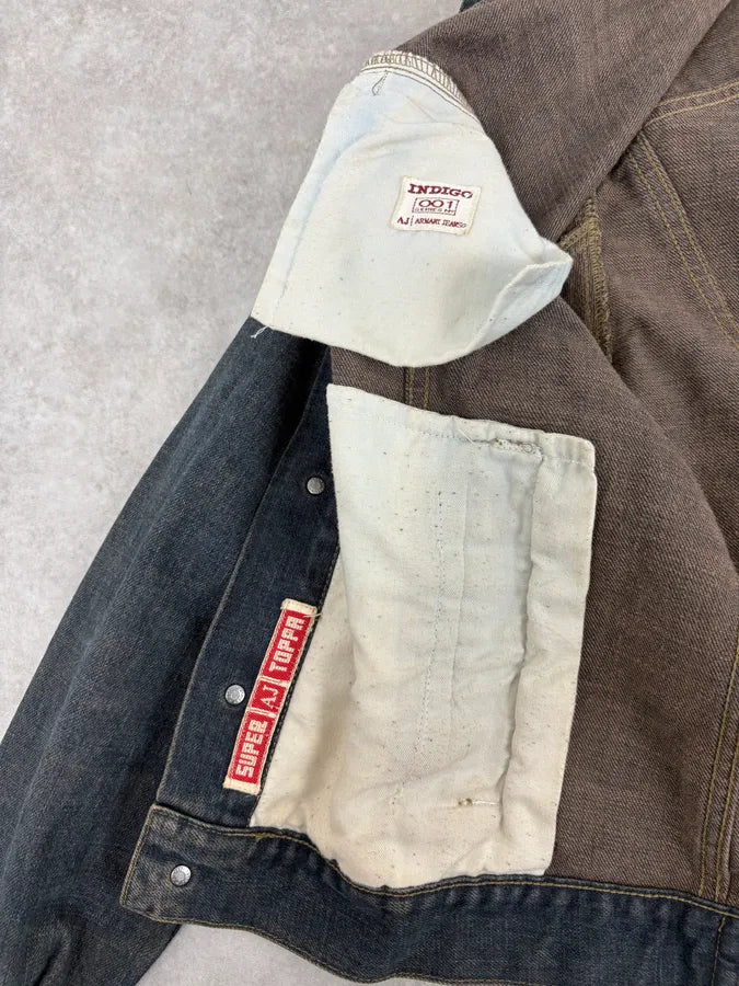 2000s Armani Blue Faded Denim Jacket eMzCKwN 7