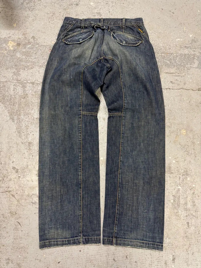 2000s Armani Blue Faded Denim Jeans (M) FwqlWVg 5