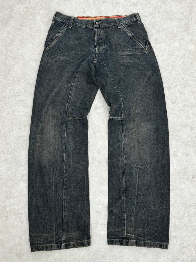 2000s Armani Blue Faded Denim Relaxed Jeans CFhMDXz 3