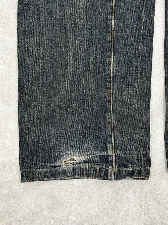 2000s Armani Blue Faded Denim Relaxed Jeans CFhMDXz 8