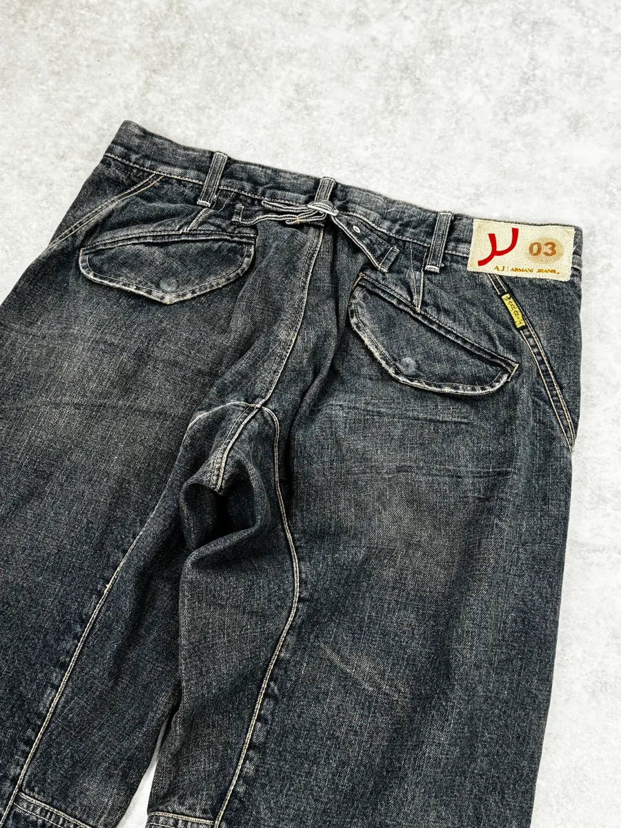 2000s Armani Blue Faded Denim Relaxed Jeans CFhMDXz 6