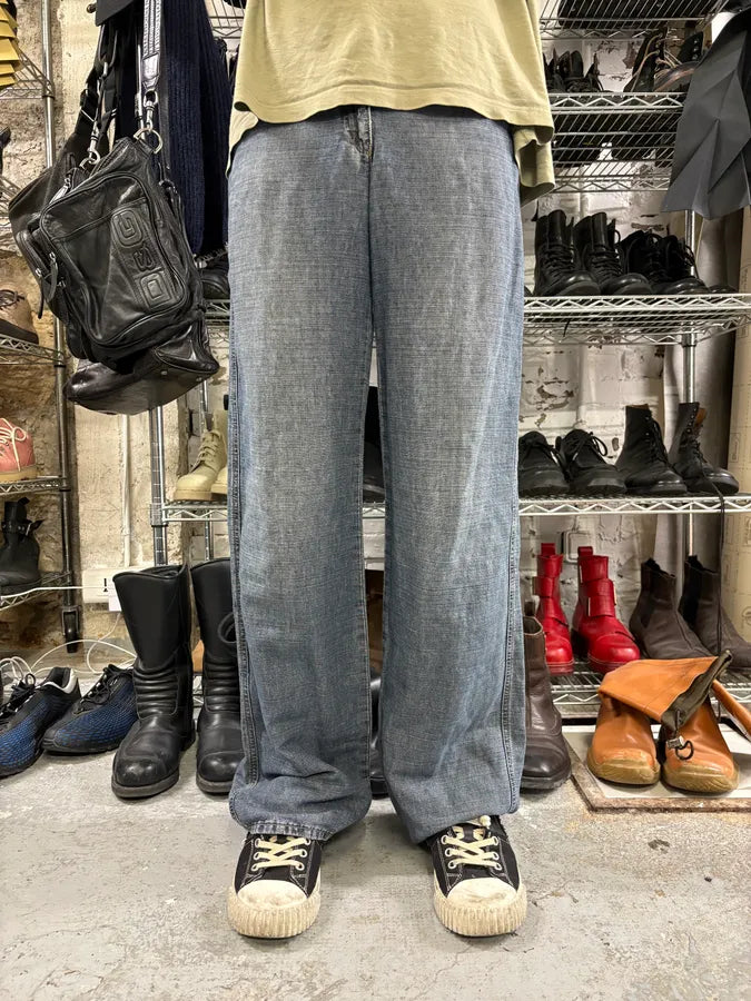 2000s Armani Blue Linen Denim Jeans (M) urPUTlg 0