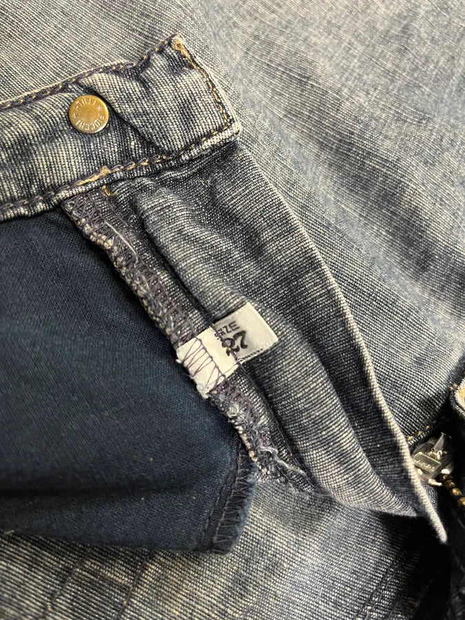 2000s Armani Blue Linen Denim Jeans (M) urPUTlg 10