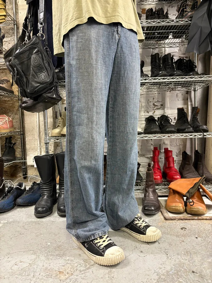 2000s Armani Blue Linen Denim Jeans (M) urPUTlg 2