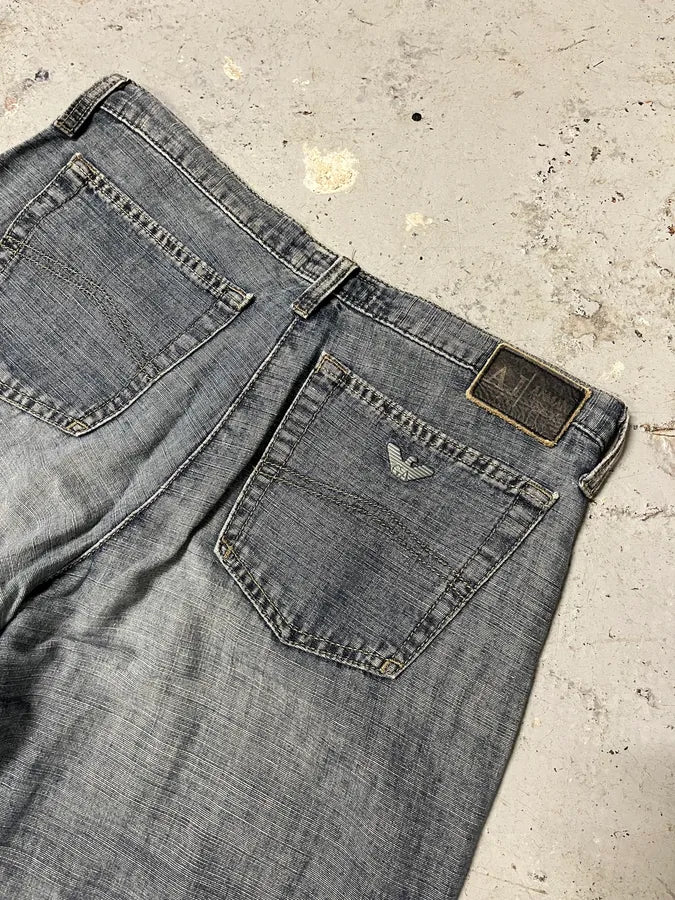 2000s Armani Blue Linen Denim Jeans (M) urPUTlg 7