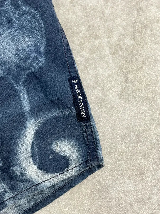 2000s Armani Blue Psycho Medusa Shirt OouvUyv 10