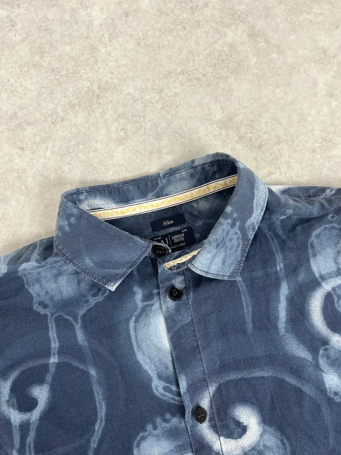 2000s Armani Blue Psycho Medusa Shirt OouvUyv 4