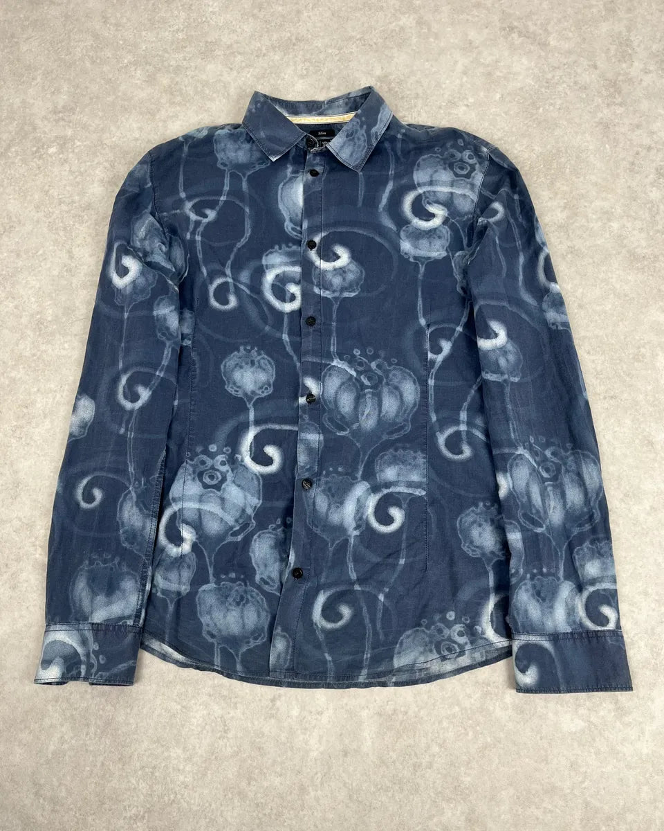 2000s Armani Blue Psycho Medusa Shirt OouvUyv 2