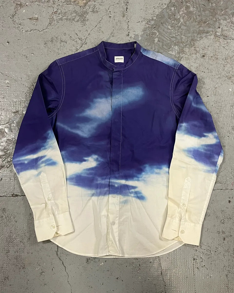 2000s Armani Blue Sky Cloud Shirt bUnVfkA 0
