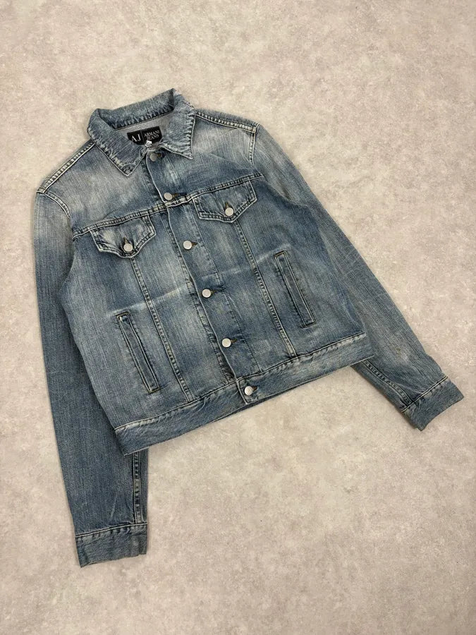 2000s Armani Blue Soft Denim Jacket LyueoyR 3