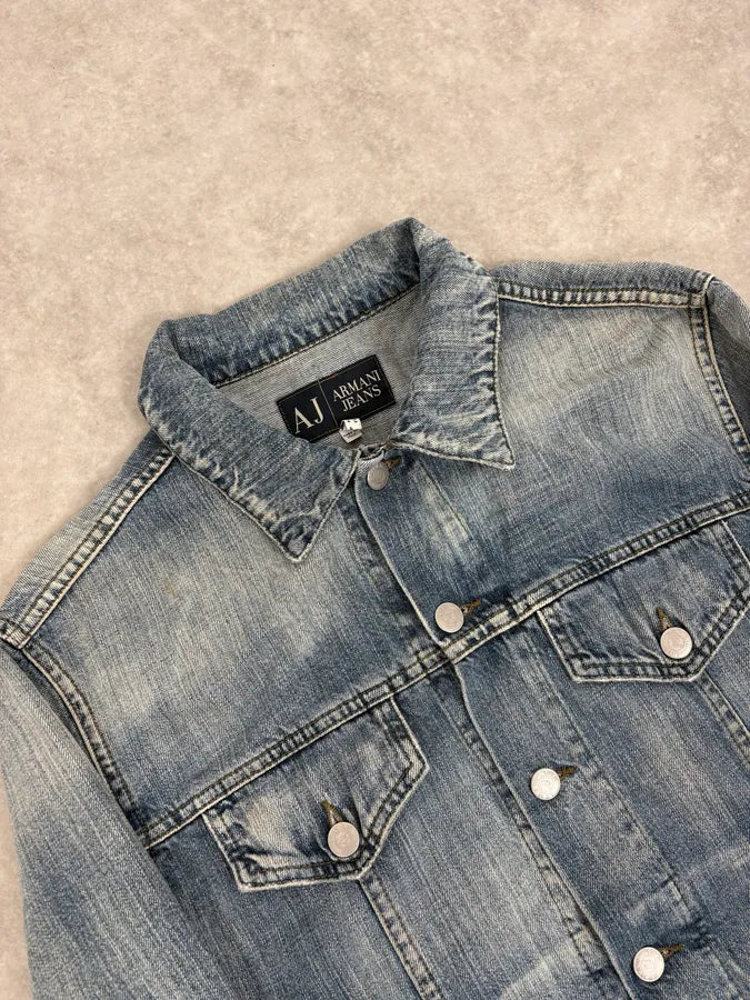 2000s Armani Blue Soft Denim Jacket LyueoyR 4