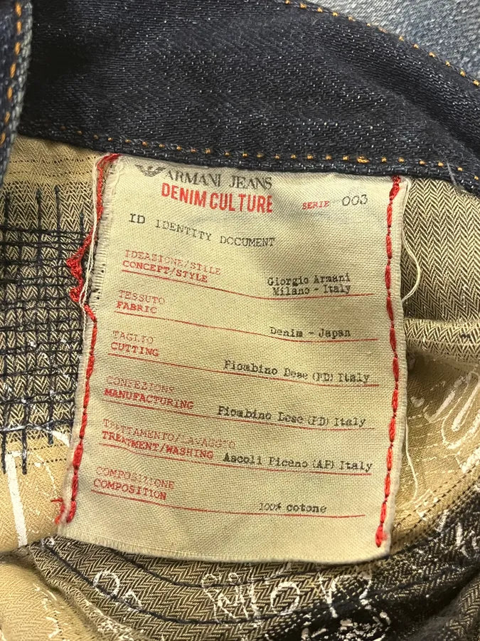 2000s Armani Blue Straight Distressed Faded Denim Jeans LNfISBZ 10